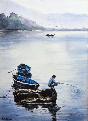 Ömer İnan imzalı tablo — Sulu Boya, 38×28 cm, 1.300 TL müzayede satışı