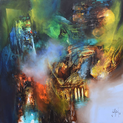 Sait Günel imzalı tablo — Akrilik Boya, 80×80 cm, 16.500 TL müzayede satışı