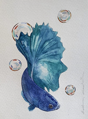 Emirhan Candan imzalı tablo — Sulu Boya, 24×17.5 cm, 750 TL müzayede satışı