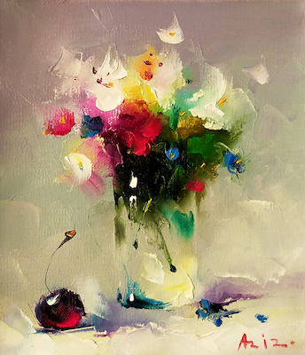 Aziz Sulaymanov imzalı tablo — Yağlı Boya, 24×20 cm, 2.000 TL müzayede satışı