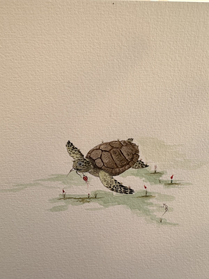 Meryem Bayraktar imzalı tablo — Sulu Boya, 15×15 cm, 950 TL müzayede satışı