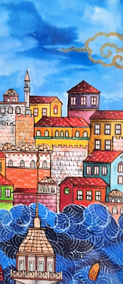 Canan Harmancı Demirel imzalı tablo — Karışık Teknik, 6×15 cm, 900 TL müzayede satışı