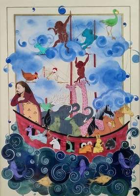 Leyla Arlı imzalı tablo — Sulu Boya, 21×29 cm, 7.500 TL müzayede satışı