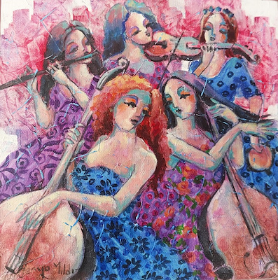 Derya Yıldız imzalı tablo — Akrilik Boya, 25×25 cm, 7.000 TL müzayede satışı