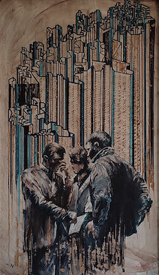 Hüseyin Ünlü imzalı tablo — Yağlı Boya, 48×85 cm, 5.000 TL müzayede satışı