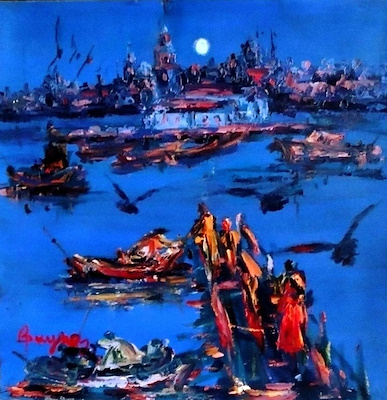 Bayro imzalı tablo — Yağlı Boya, 40×40 cm, 3.000 TL müzayede satışı
