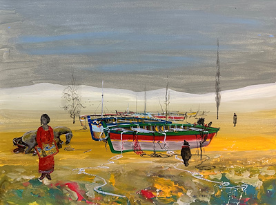 Anıl Fırat Tosun imzalı tablo — Akrilik Boya, 35×50 cm, 2.000 TL müzayede satışı