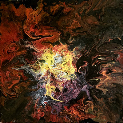 Rabia Koraltan imzalı tablo — Akrilik Boya, 40×40 cm, 1.250 TL müzayede satışı