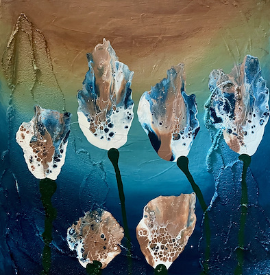 Tuğba Kuvvetli imzalı tablo — Akrilik Boya, 40×40 cm, 3.800 TL müzayede satışı