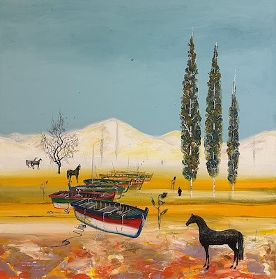 Anıl Fırat Tosun imzalı tablo — Akrilik Boya, 80×80 cm, 12.000 TL müzayede satışı