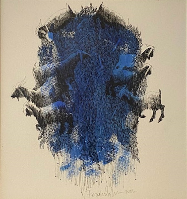 Necati Seydi Ferahoğlu imzalı tablo — Karışık Teknik, 25×22 cm, 4.500 TL müzayede satışı