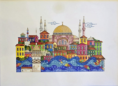 Canan Harmancı Demirel imzalı tablo — Karışık Teknik, 21×28 cm, 3.950 TL müzayede satışı