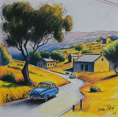 Ömer Sütçü imzalı tablo — Pastel Boya, 30×30 cm, 3.000 TL müzayede satışı