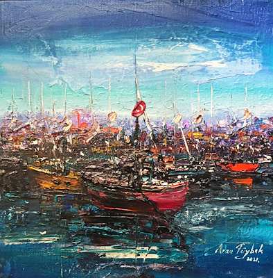 Arzu Tüybek imzalı tablo — Yağlı Boya, 25×25 cm, 3.750 TL müzayede satışı