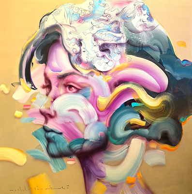 Mustafa Sönmez imzalı tablo — Akrilik Boya, 120×120 cm, 35.000 TL müzayede satışı