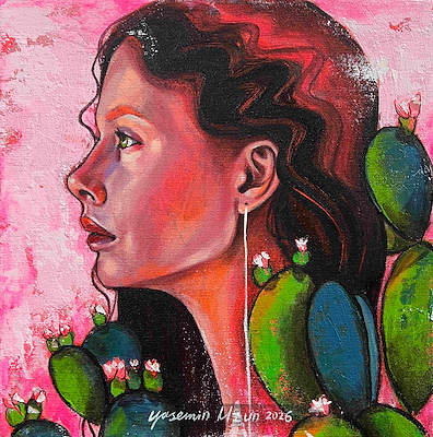 Yasemin Uzun imzalı tablo — Akrilik Boya, 25×25 cm, 7.000 TL müzayede satışı
