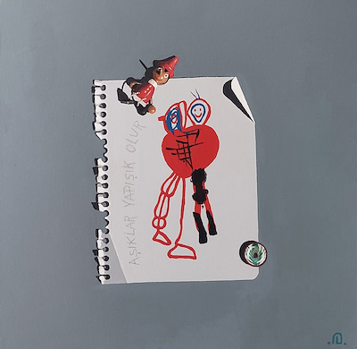 Deniz Uçkun imzalı tablo — Akrilik Boya, 40×40 cm, 12.000 TL müzayede satışı