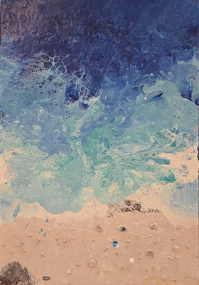 Rabia Koraltan imzalı tablo — Akrilik Boya, 50×35 cm, 3.000 TL müzayede satışı