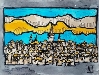 Hakan Dilek imzalı tablo — Karışık Teknik, 13×17 cm, 3.000 TL müzayede satışı