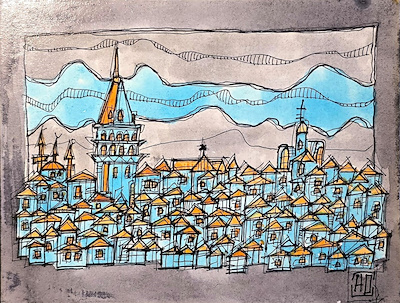 Hakan Dilek imzalı tablo — Karışık Teknik, 13×17 cm, 3.000 TL müzayede satışı
