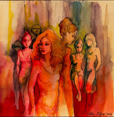 Gülay Yüksel imzalı tablo — Sulu Boya, 33×33 cm, 9.000 TL müzayede satışı