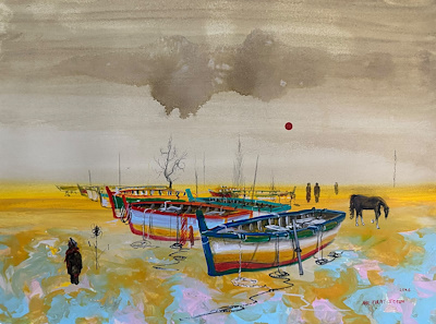 Anıl Fırat Tosun imzalı tablo — Akrilik Boya, 35×48 cm, 2.000 TL müzayede satışı