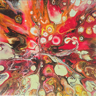Rabia Koraltan imzalı tablo — Akrilik Boya, 20×20 cm, 750 TL müzayede satışı