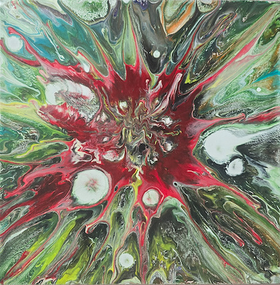 Rabia Koraltan imzalı tablo — Akrilik Boya, 20×20 cm, 750 TL müzayede satışı