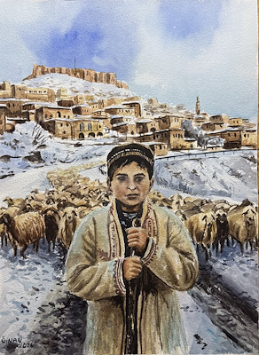 Ömer İnan imzalı tablo — Sulu Boya, 38×28 cm, 2.500 TL müzayede satışı