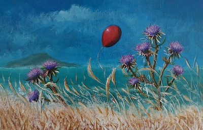 Deniz Uçkun imzalı tablo — Akrilik Boya, 11.5×18 cm, 4.000 TL müzayede satışı