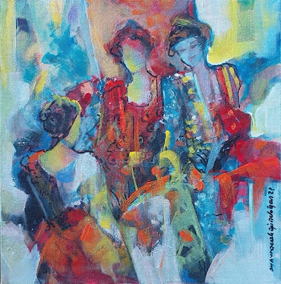 Aynur Ocak Gündoğan imzalı tablo — Yağlı Boya, 25×25 cm, 5.000 TL müzayede satışı