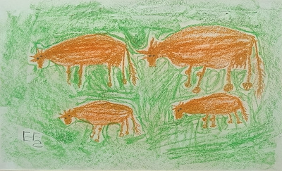 Esma Ekiz imzalı tablo — Pastel Boya, 24×34 cm, 8.000 TL müzayede satışı