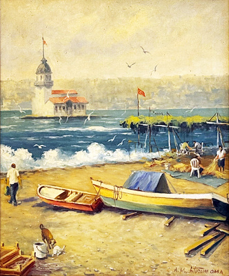 Ahmet Muhterem Oma imzalı tablo — Yağlı Boya, 60×50 cm, 30.000 TL müzayede satışı