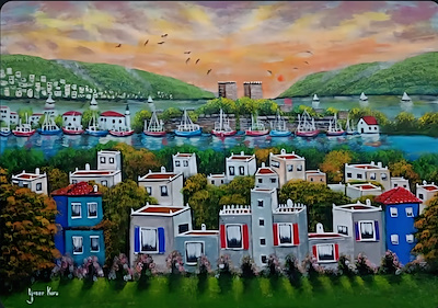 Yaşar Kuru imzalı tablo — Akrilik Boya, 50×70 cm, 5.000 TL müzayede satışı