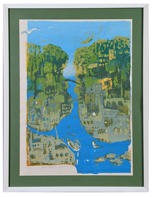 Gül Derman imzalı tablo — Serigrafi, 57×41 cm, 9.915 TL müzayede satışı