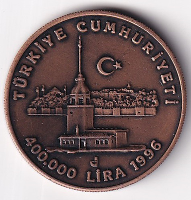 1996 Habitat-2 Kız Kulesi 400.000 Lira, ÇİL-Bronz | Benim Müzayedem
