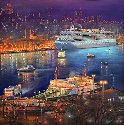 Nihat Evren Derman imzalı tablo — Yağlı Boya, 70×70 cm, 42.500 TL müzayede satışı
