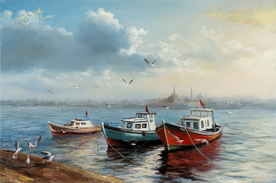 Faramarz Mokhtarpour imzalı tablo — Yağlı Boya, 98×148 cm, 11.000 TL müzayede satışı