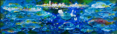 Mustafa Pilevneli imzalı tablo — Yağlı Boya, 25×84 cm, 370.000 TL müzayede satışı
