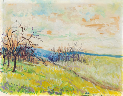 Elif Naci imzalı tablo — Karışık Teknik, 22×28 cm, 40.000 TL müzayede satışı