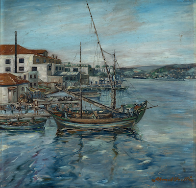 Ahmet Uzelli imzalı tablo — Yağlı Boya, 45×47 cm, 180.000 TL müzayede satışı