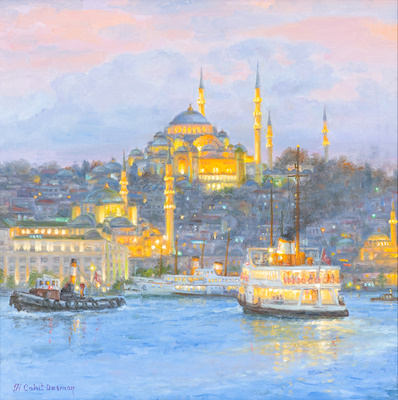 Hüseyin Cahit Derman imzalı tablo — Yağlı Boya, 50×50 cm, 47.500 TL müzayede satışı