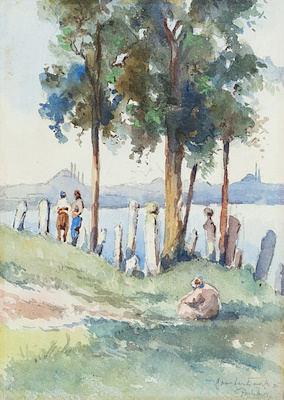 J. Pavlikievich imzalı tablo — Sulu Boya, 30×21 cm, 18.000 TL müzayede satışı