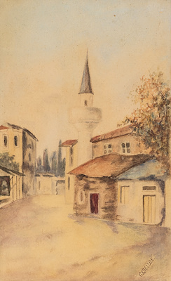 Gabellon imzalı tablo — Sulu Boya, 26×16 cm, 3.000 TL müzayede satışı