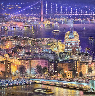 Nihat Evren Derman imzalı tablo — Yağlı Boya, 70×70 cm, 40.000 TL müzayede satışı