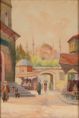 Şerif Renkgörür imzalı tablo — Sulu Boya, 39×26 cm, 12.000 TL müzayede satışı