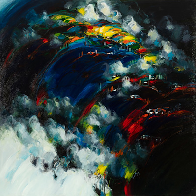 Ekrem Kutlu imzalı tablo — Yağlı Boya, 100×100 cm, 15.000 TL müzayede satışı