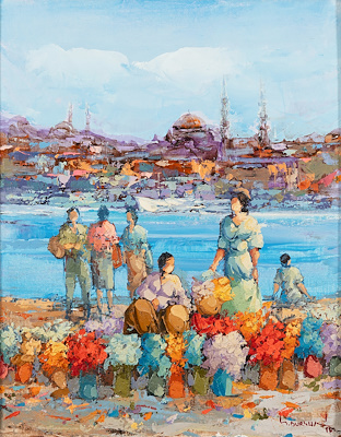 Saim Dursun imzalı tablo — Yağlı Boya, 50×41 cm, 195.000 TL müzayede satışı