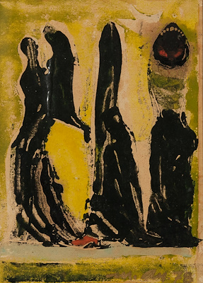 Mustafa Ayataç imzalı tablo — Karışık Teknik, 14×10 cm, 8.000 TL müzayede satışı