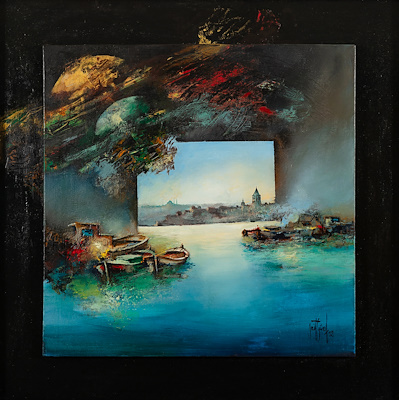 Sait Günel imzalı tablo — Yağlı Boya, 80×80 cm, 15.000 TL müzayede satışı